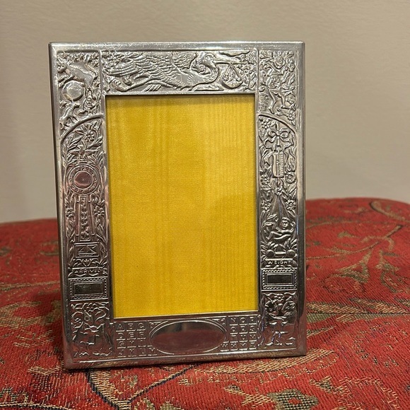 Vintage empire pewter birth record picture frame - Picture 1 of 12